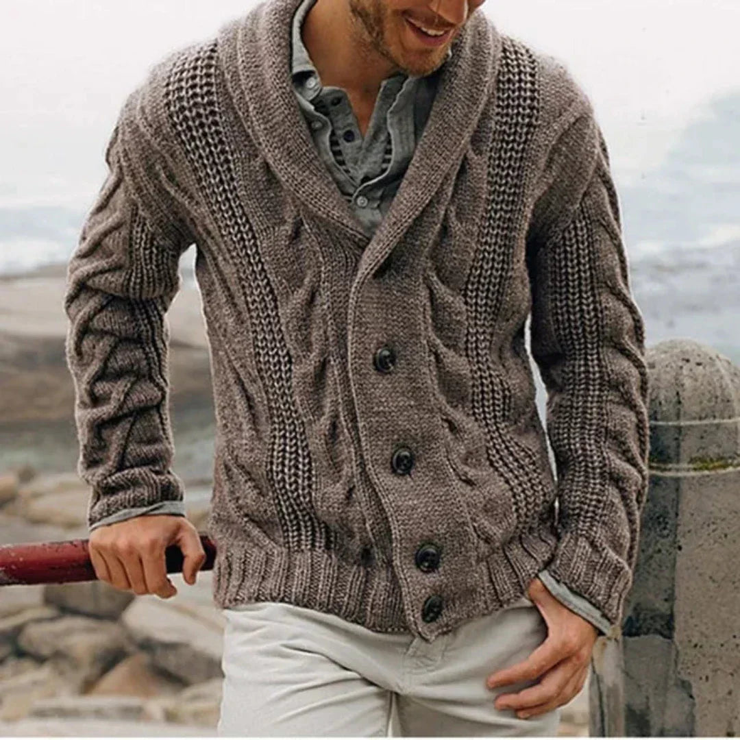 Image of Colin | Men's Shawl Collar Knit Jacket