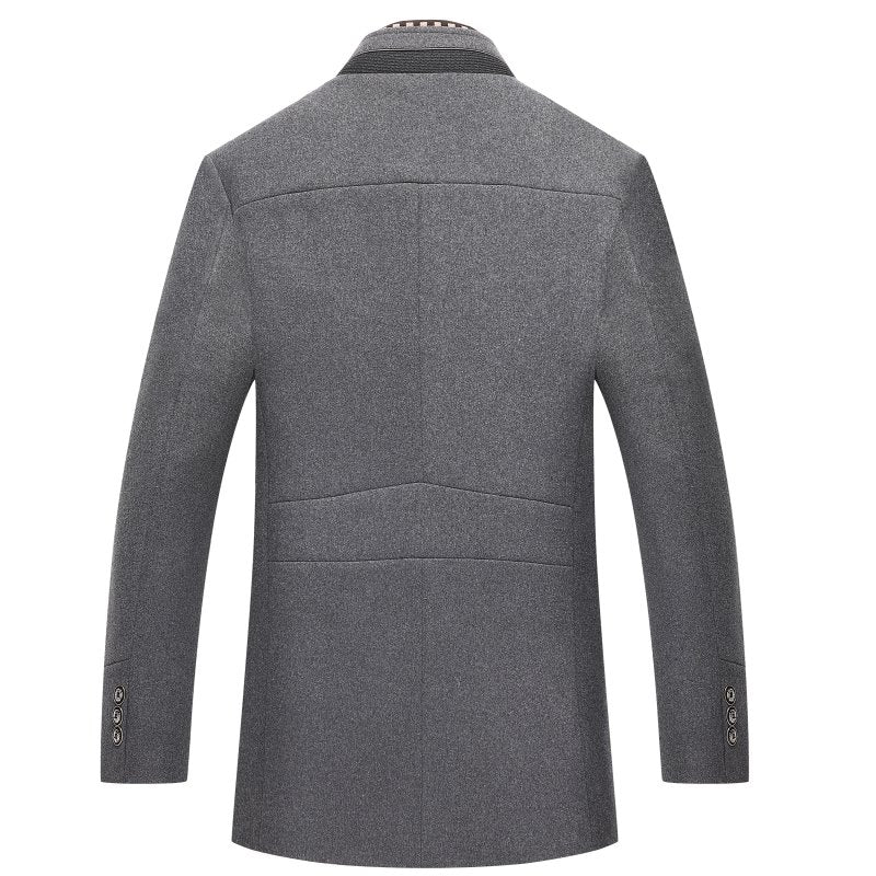 Image of Colin | Men's Stand Collar Mid-Length Coat