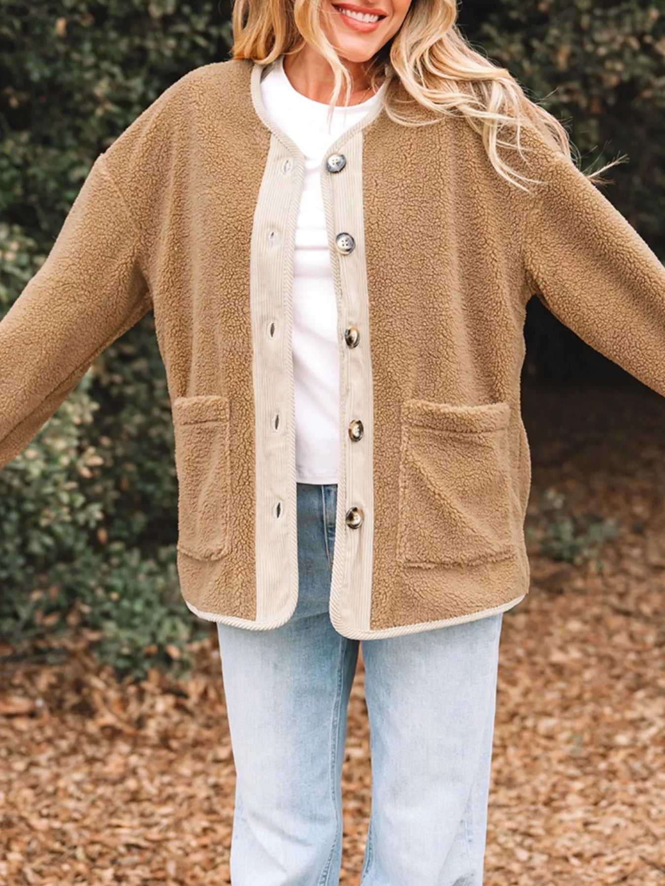 Image of Colleen | Women's Button-Down Sherpa Jacket