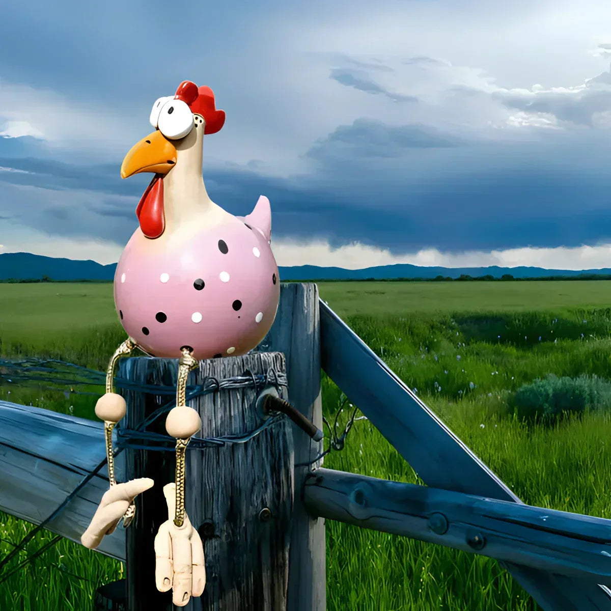 Colourful Metal Hen Garden Sculpture - Charming Outdoor Decor