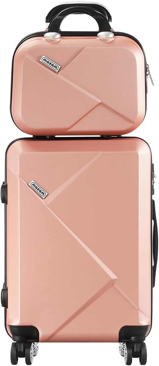 Compact 2-Piece Carry-On Luggage Set with Trolley Bag and Spinner Wheels