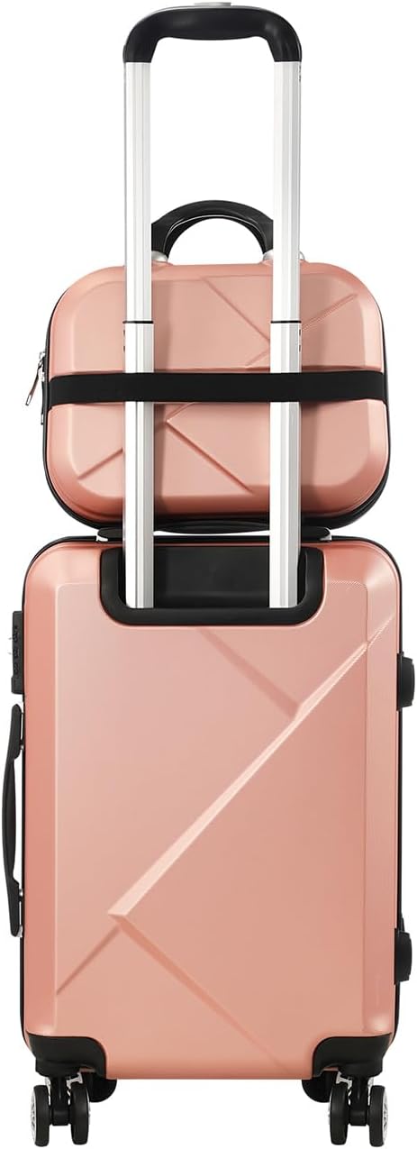 Compact 2-Piece Carry-On Luggage Set with Trolley Bag and Spinner Wheels