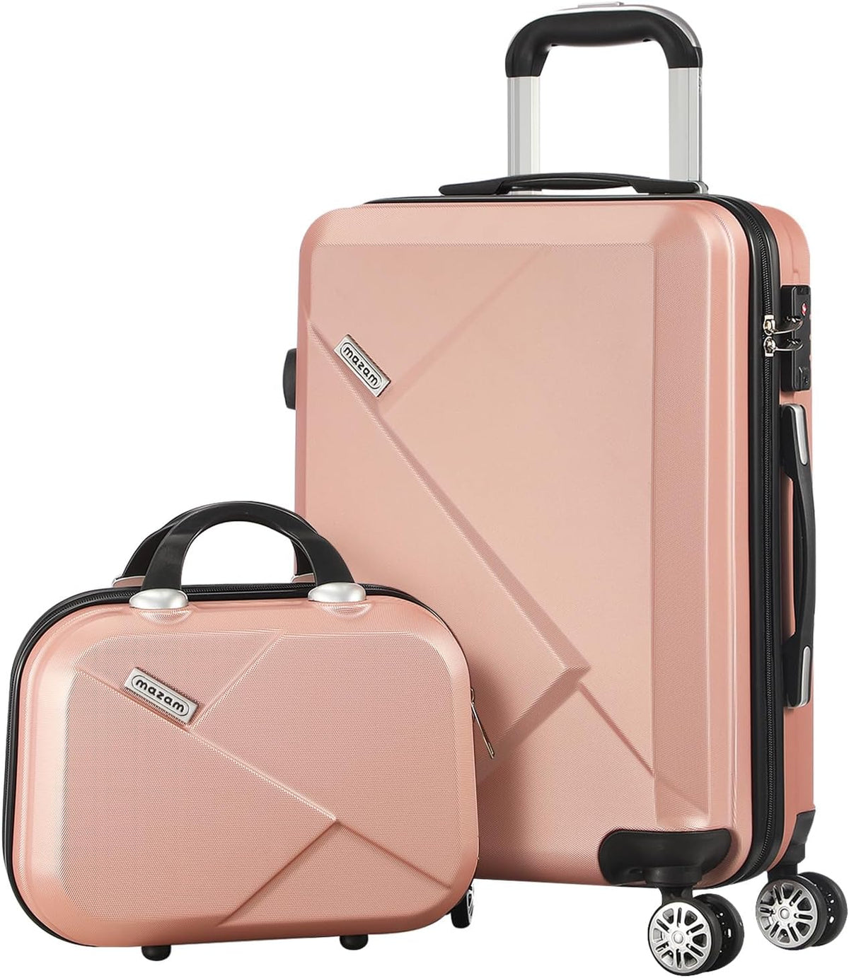 Compact 2-Piece Carry-On Luggage Set with Trolley Bag and Spinner Wheels
