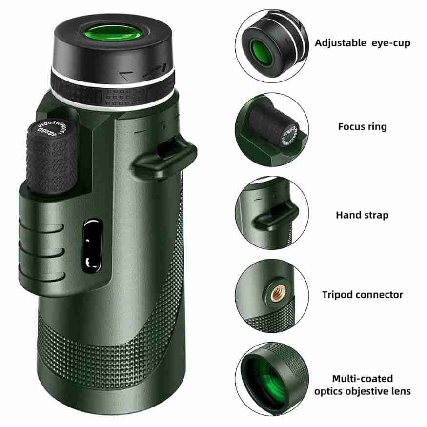Compact 600x Ultra-Zoom Monocular with HD Lens – Lightweight for Hiking, Birdwatching & Sports Events