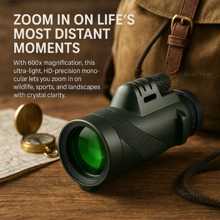 Compact 600x Ultra-Zoom Monocular with HD Lens – Lightweight for Hiking, Birdwatching & Sports Events
