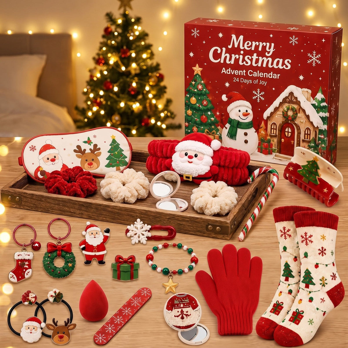 Cosy Christmas Accessories Advent Calendar, 24 Hair, Spa and Pamper Treats