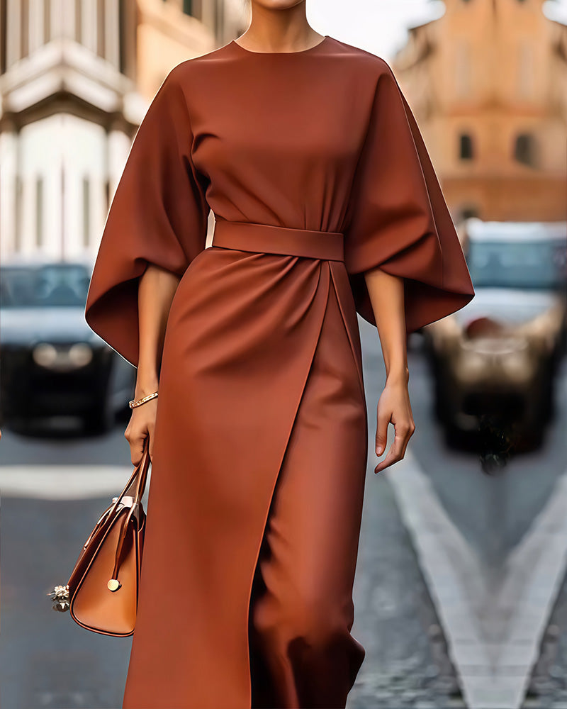 Image of Crystal | Women's Belted Midi Wrap Dress