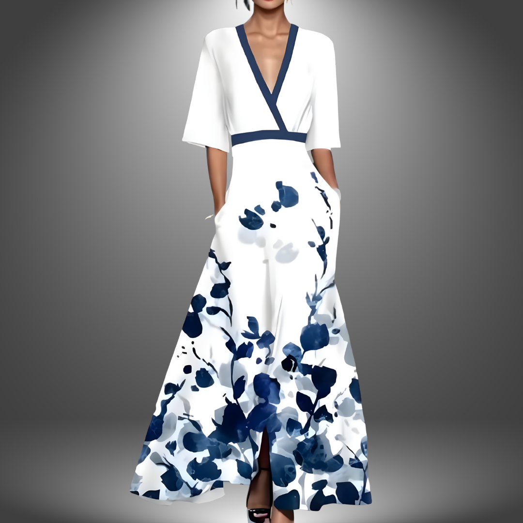 Image of Crystal | Women's V-Neck Wrap Maxi Dress