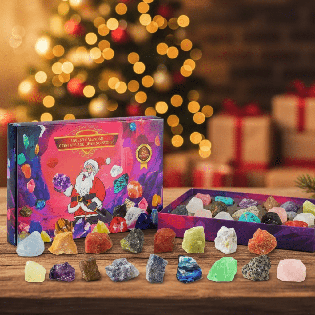 Crystal Gems – Magical Gemstone Advent Calendar with 24 Natural Crystals