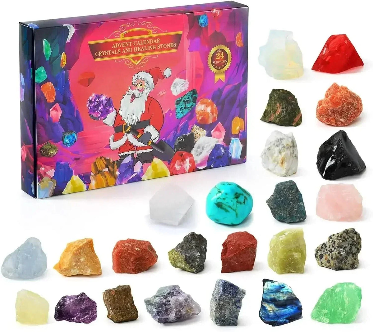 Crystal Gems – Magical Gemstone Advent Calendar with 24 Natural Crystals