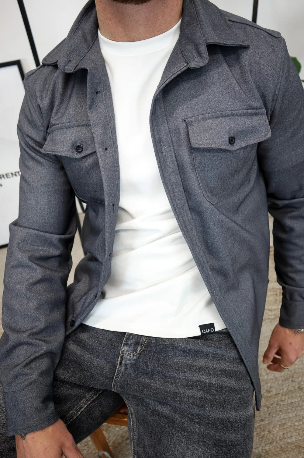Cyrus | Men's Long Sleeve Shirt Jacket - Image 1