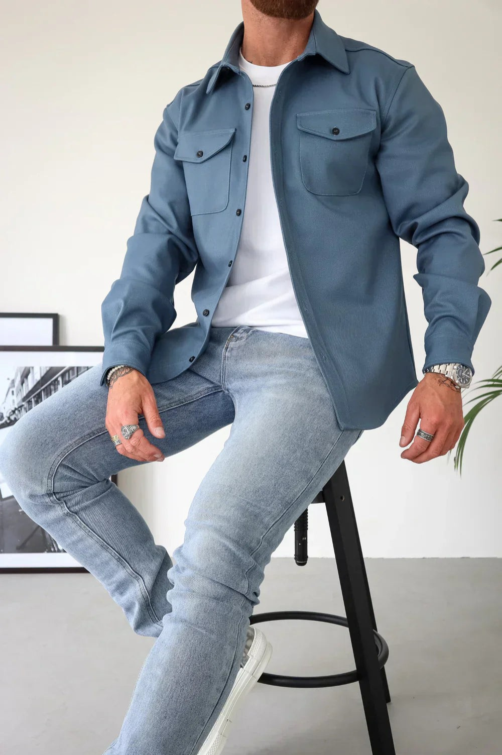 Cyrus | Men's Long Sleeve Shirt Jacket - Image 2