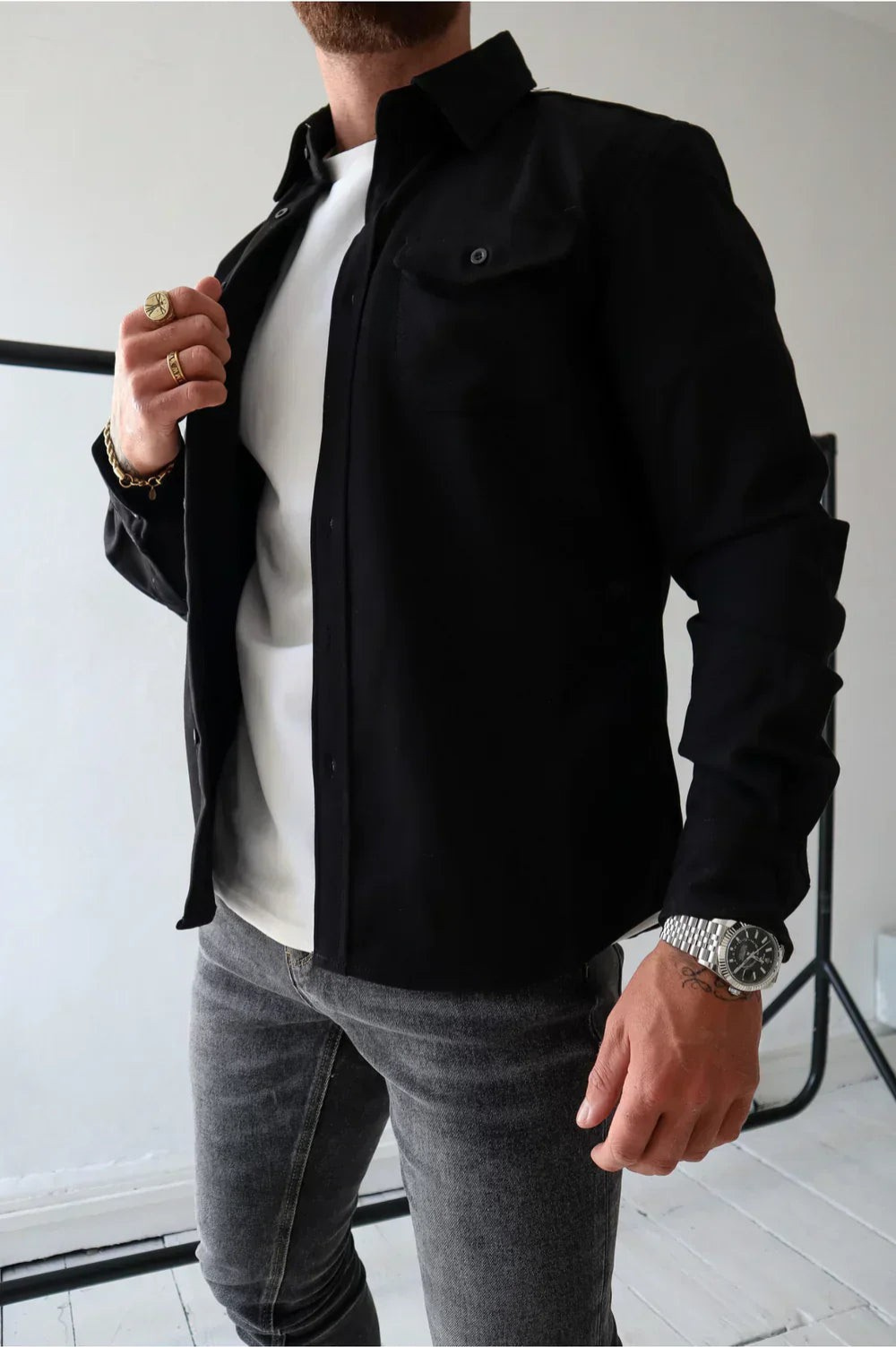 Cyrus | Men's Long Sleeve Shirt Jacket - Image 2