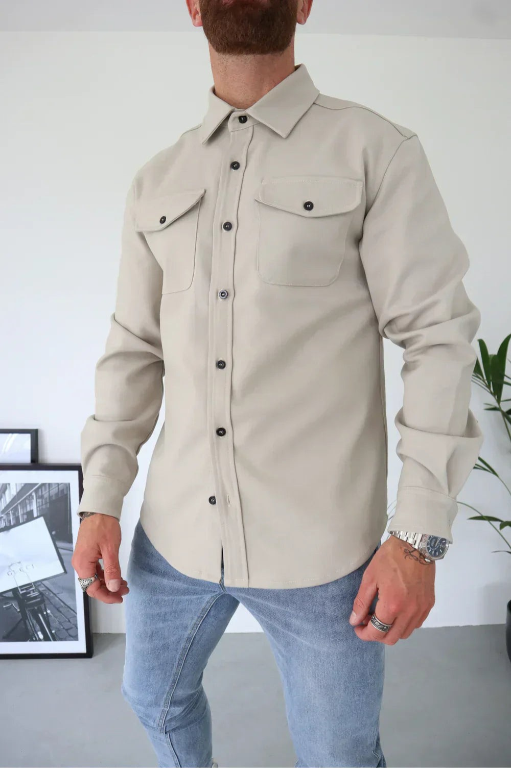 Cyrus | Men's Long Sleeve Shirt Jacket - Image 3