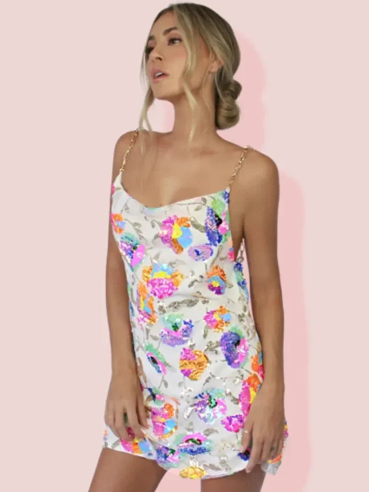 Image of Daisy | Women's Spaghetti Strap Mini Dress