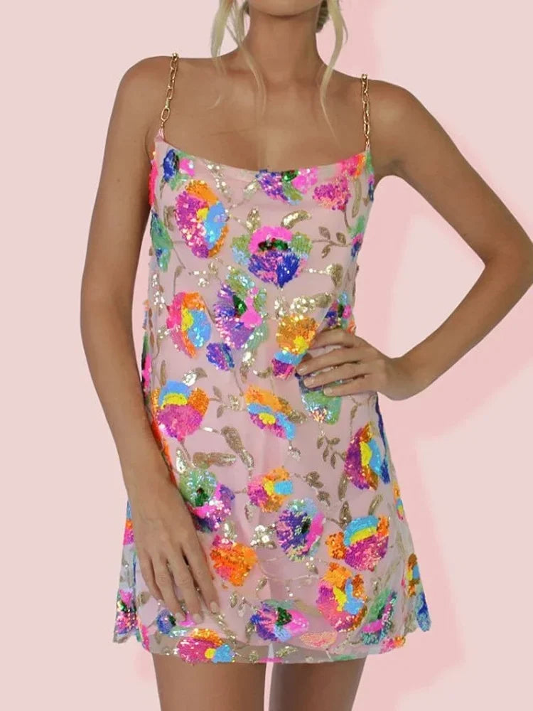 Image of Daisy | Women's Spaghetti Strap Mini Dress