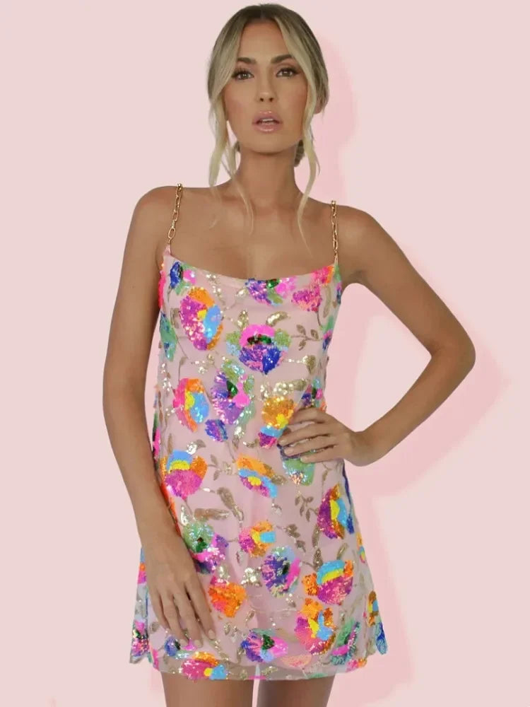 Image of Daisy | Women's Spaghetti Strap Mini Dress