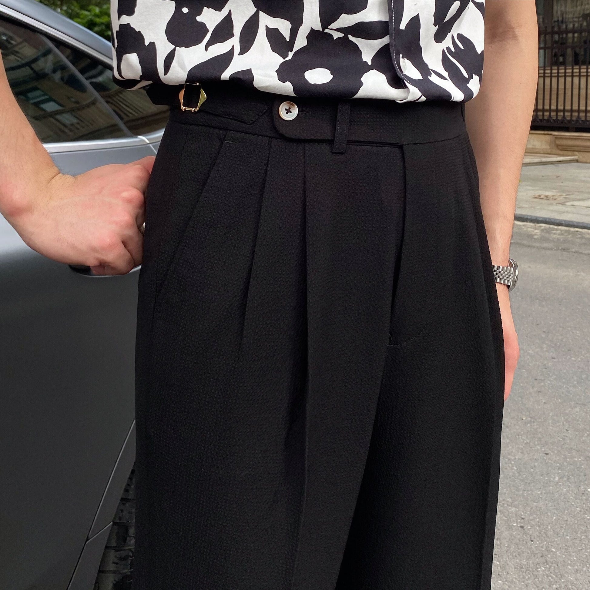 Image of Dakota | Men's Pleated Cropped Pants