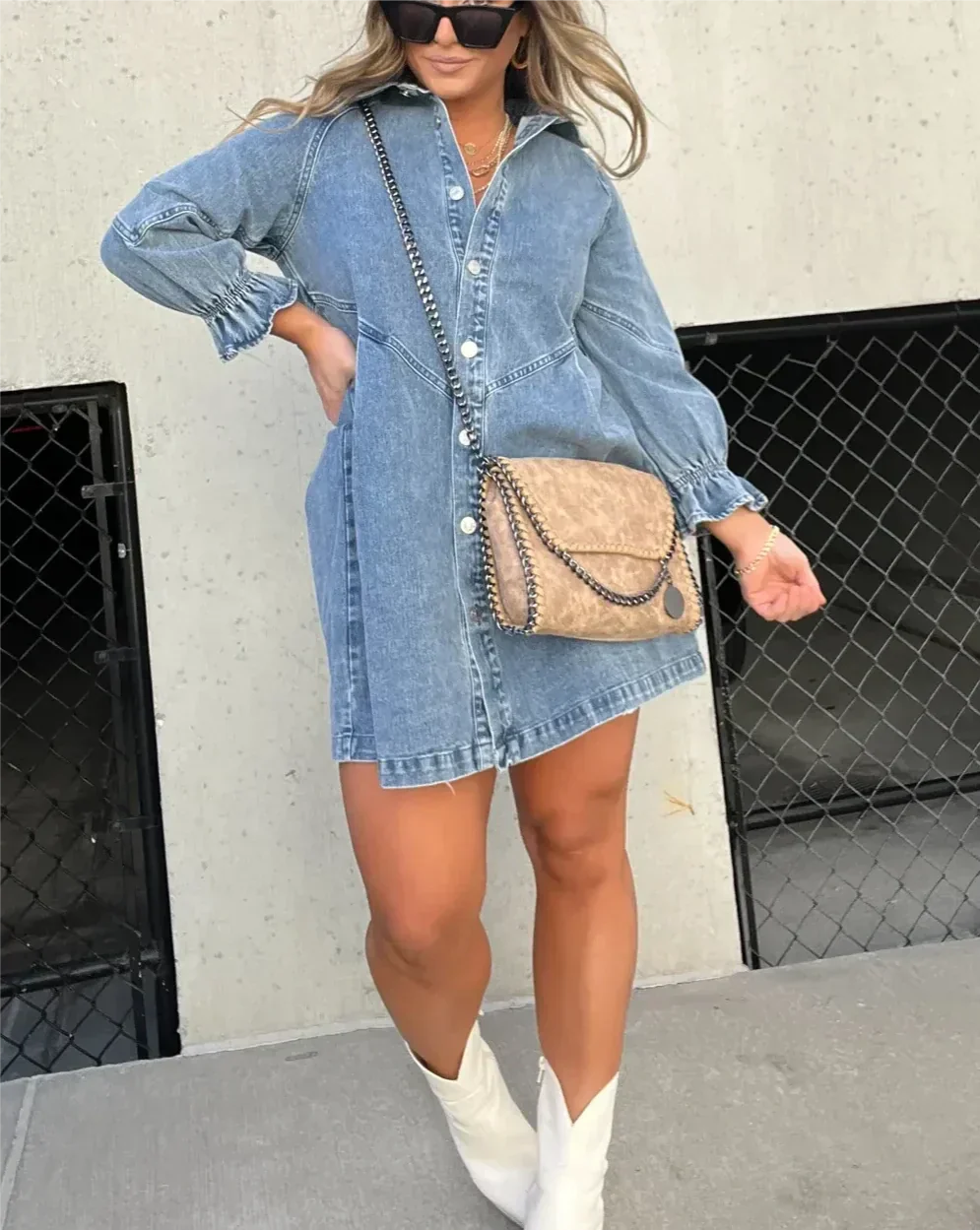 Image of Daniela | Women's Button-Down Shirt Dress Mini