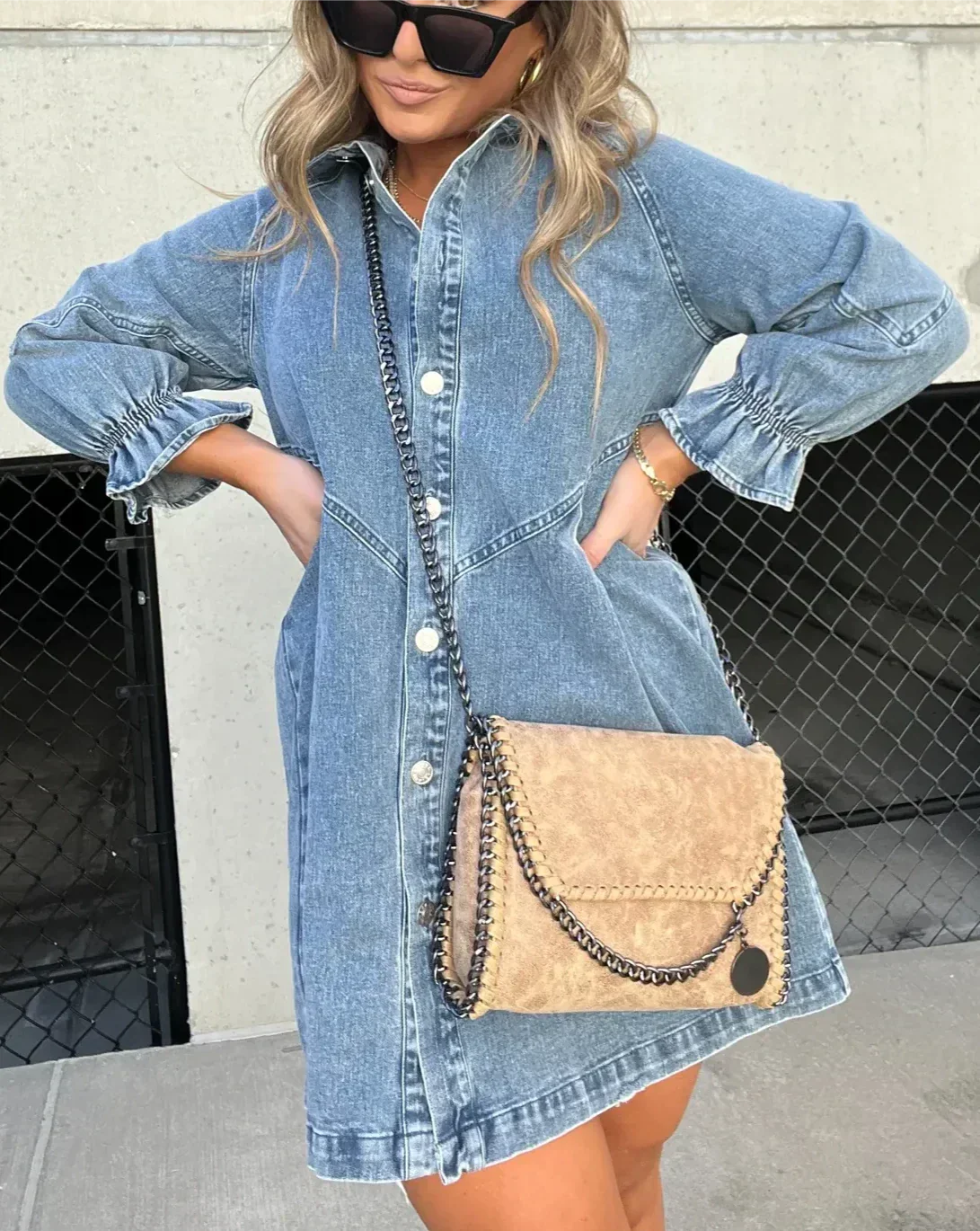 Image of Daniela | Women's Button-Down Shirt Dress Mini