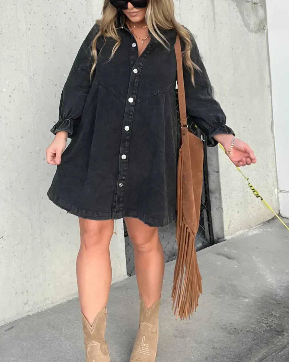 Image of Daniela | Women's Button-Down Shirt Dress Mini