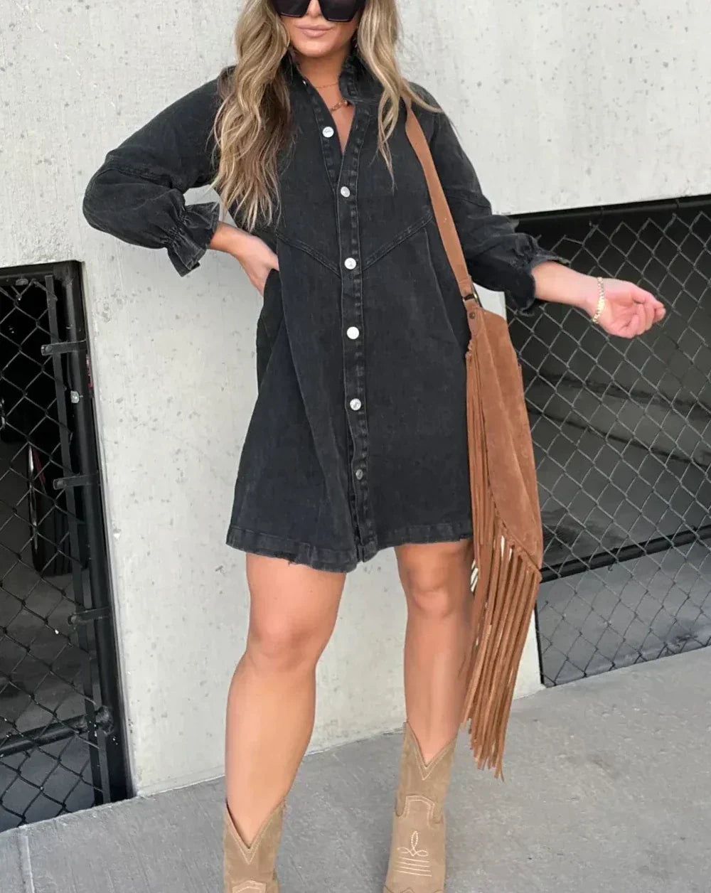 Image of Daniela | Women's Button-Down Shirt Dress Mini