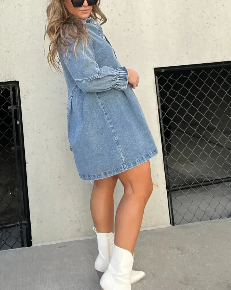 Image of Daniela | Women's Button-Down Shirt Dress Mini