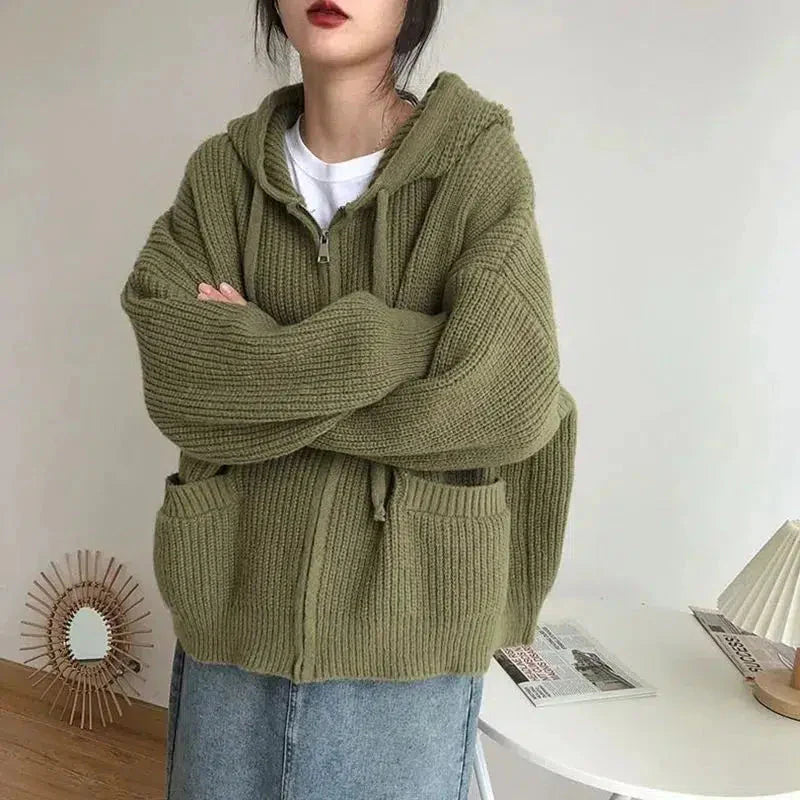 Image of Daniela | Women's Zip-Up Hooded Cardigan