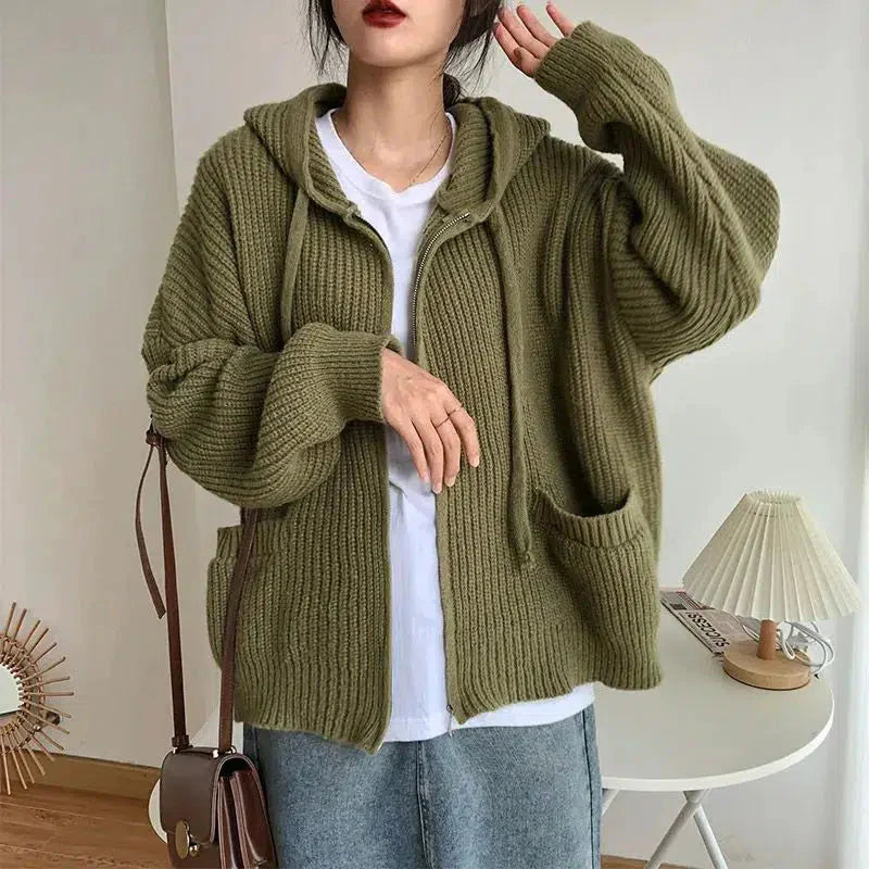 Image of Daniela | Women's Zip-Up Hooded Cardigan