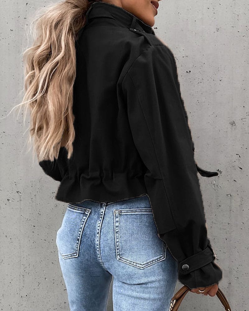 Image of Danielle | Women's Cropped Button-Down Utility Jacket