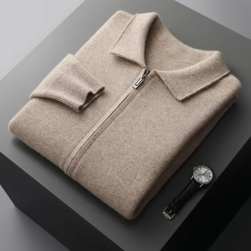 Image of Darryl | Men's Full Zip Collared Sweater Jacket
