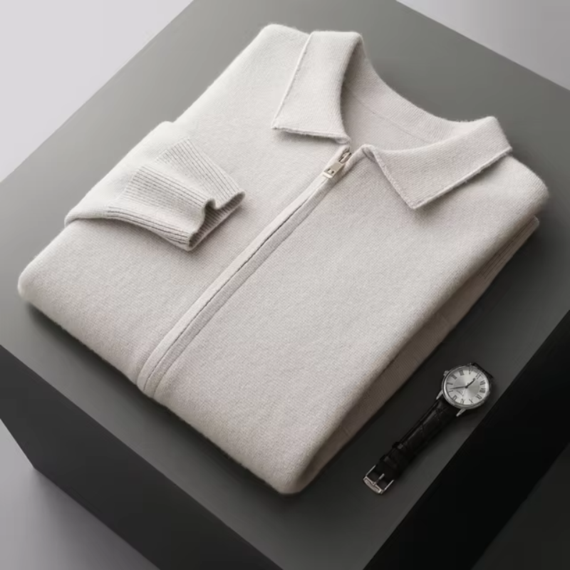 Image of Darryl | Men's Full Zip Collared Sweater Jacket