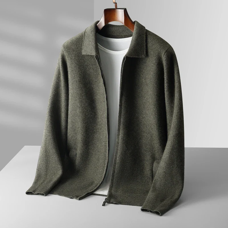 Image of Darryl | Men's Full Zip Collared Sweater Jacket