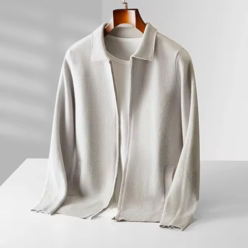 Image of Darryl | Men's Full Zip Collared Sweater Jacket