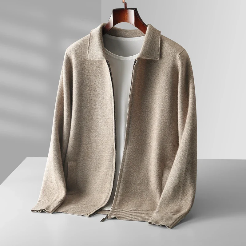 Image of Darryl | Men's Full Zip Collared Sweater Jacket