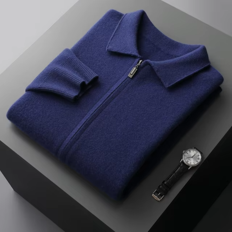 Image of Darryl | Men's Full Zip Collared Sweater Jacket