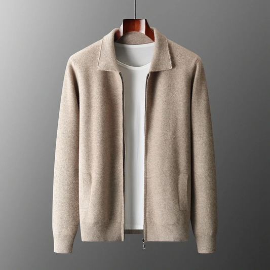 Image of Darryl | Men's Full Zip Collared Sweater Jacket