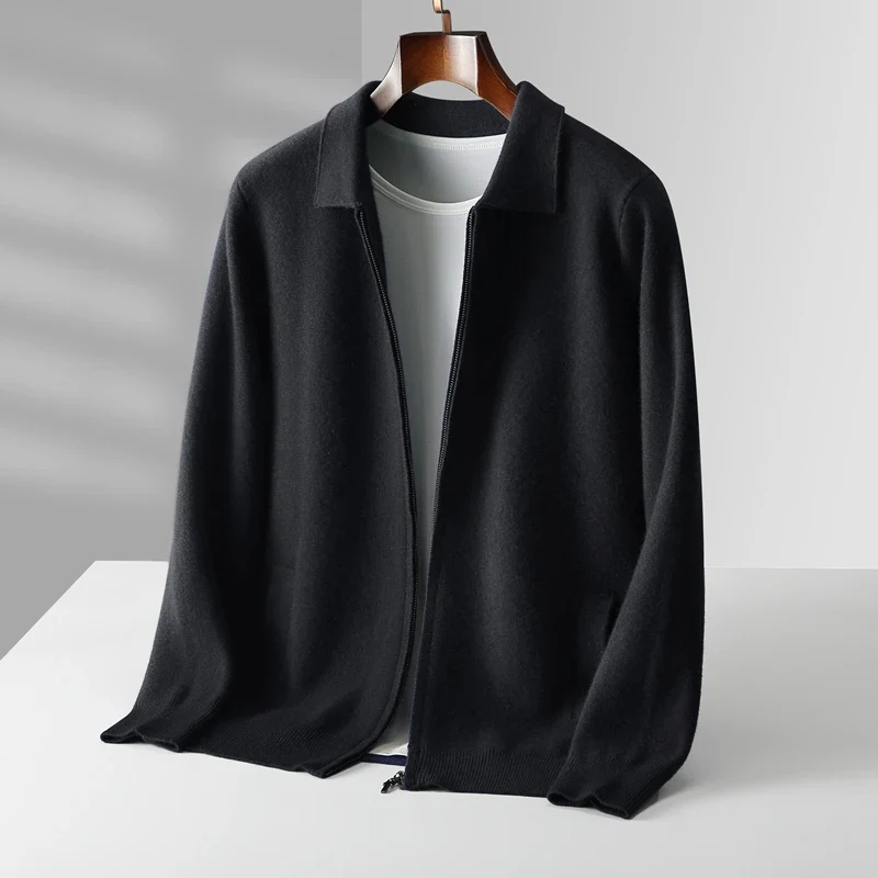 Image of Darryl | Men's Full Zip Collared Sweater Jacket