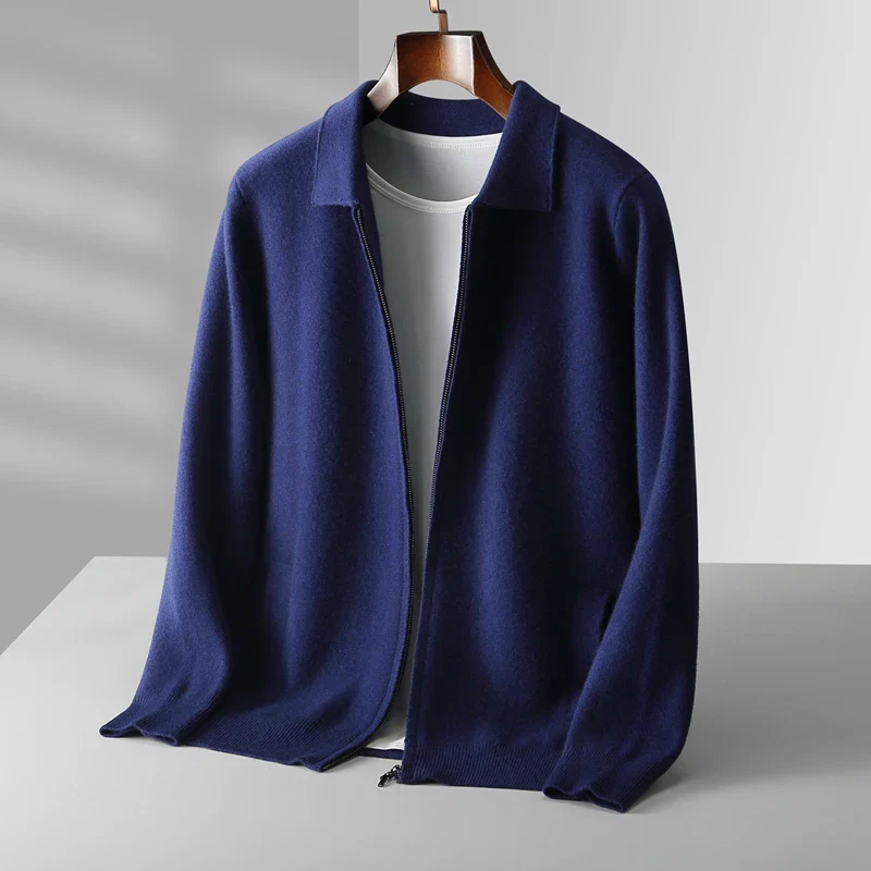 Image of Darryl | Men's Full Zip Collared Sweater Jacket