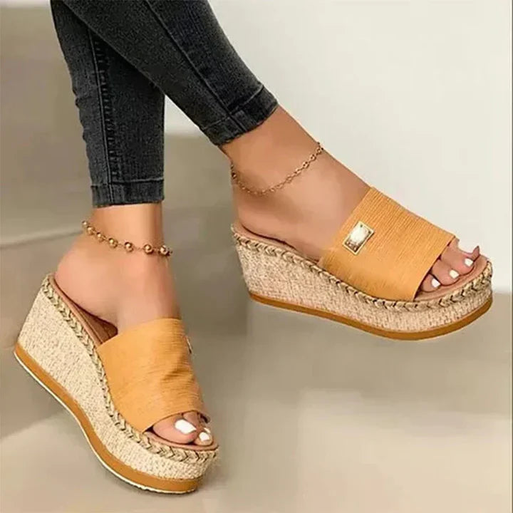 Image of Debra | Women's Espadrille Wedge Slide Sandals