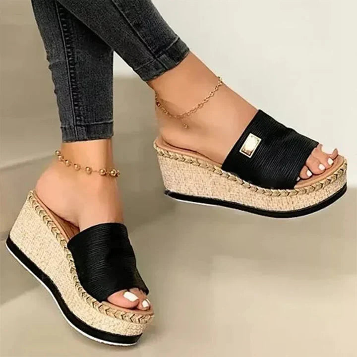 Image of Debra | Women's Espadrille Wedge Slide Sandals