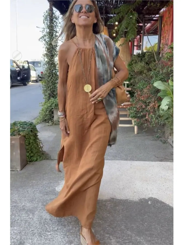 Image of Delilah | Women's Sleeveless A-Line Maxi Dress