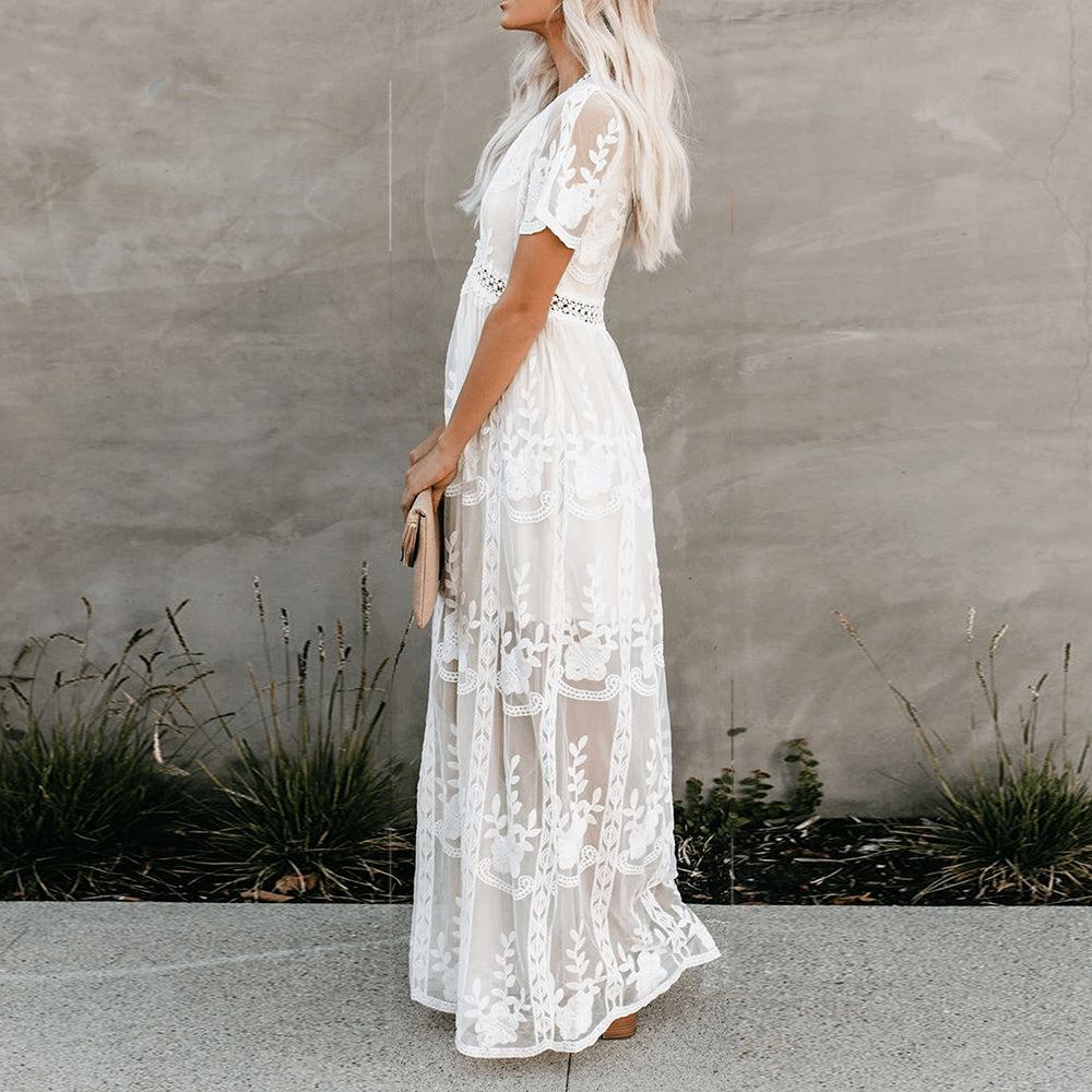 Image of Denise | Women's V-Neck Maxi Dress