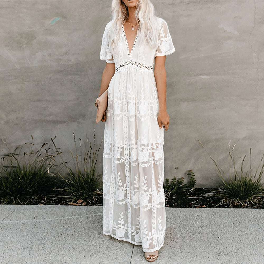 Image of Denise | Women's V-Neck Maxi Dress