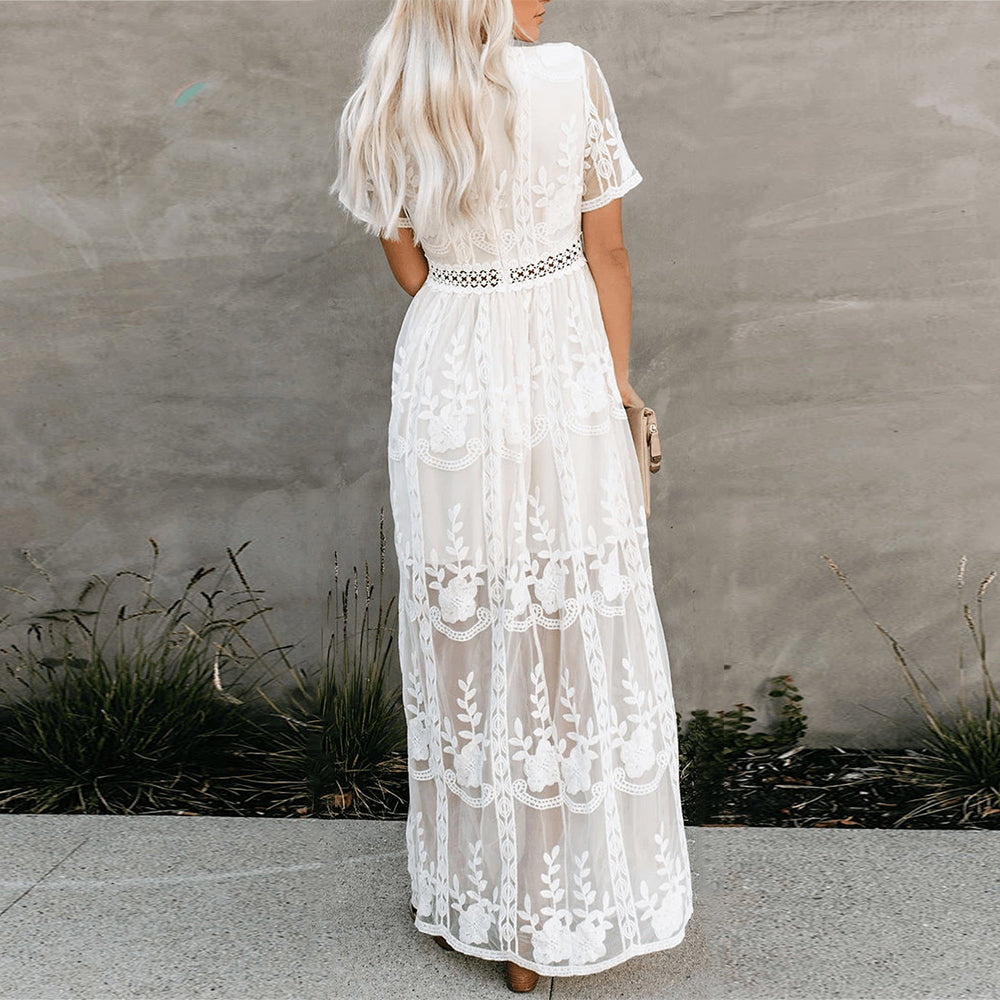 Image of Denise | Women's V-Neck Maxi Dress