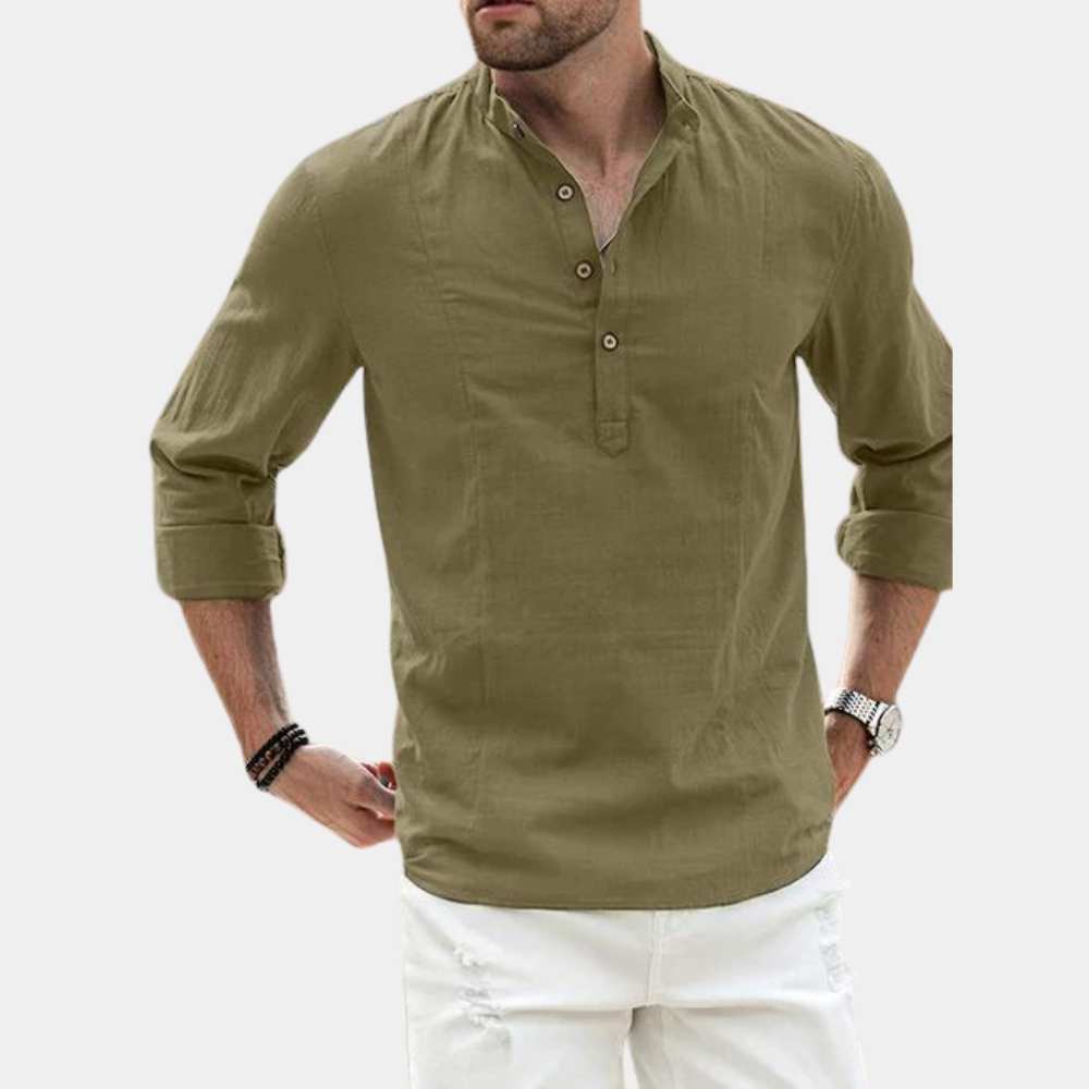 Image of Dennis | Men's Long Sleeve Henley Shirt