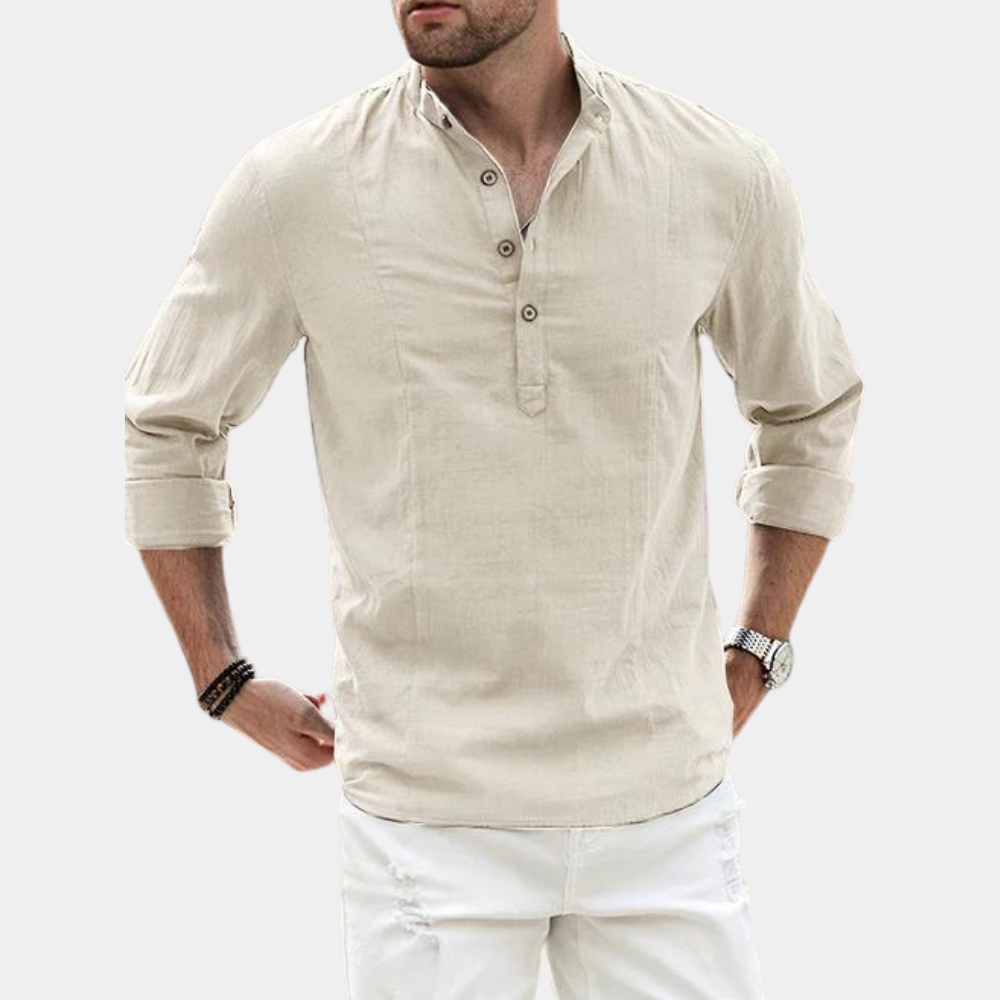 Image of Dennis | Men's Long Sleeve Henley Shirt