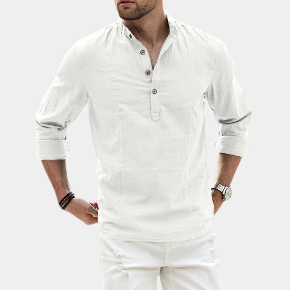 Image of Dennis | Men's Long Sleeve Henley Shirt