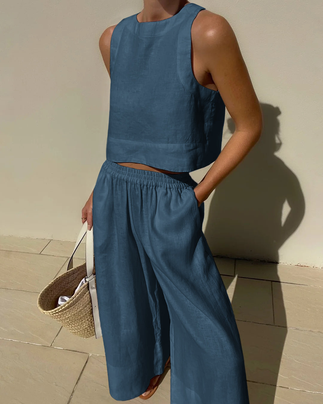 Image of Destiny | Women's Cropped Sleeveless Two-Piece Set