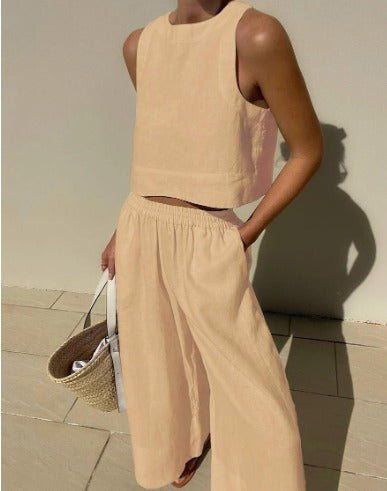 Image of Destiny | Women's Cropped Sleeveless Two-Piece Set